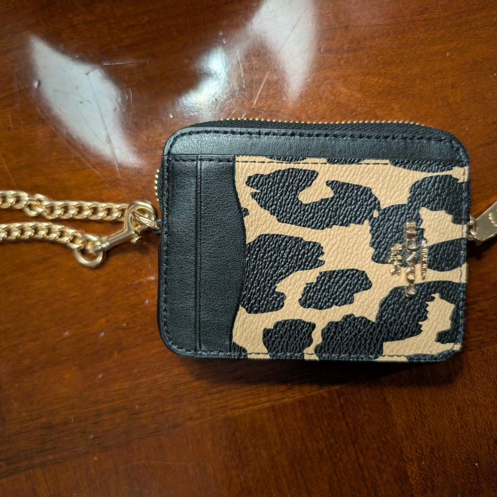Coach Leopard Print and Black Leather Women's Bag